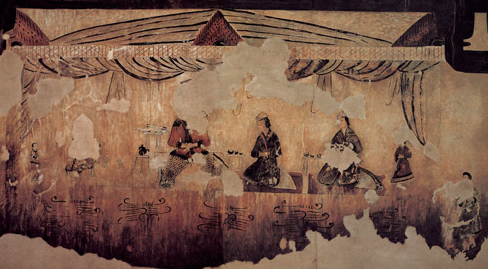 角抵塚の壁画　中華人民共和国、吉林省、集安